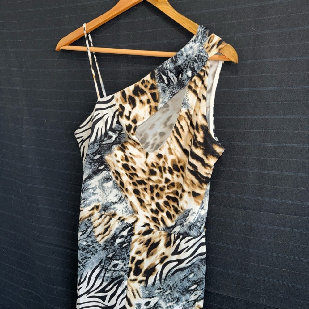 Fashion Nova Med Animal Print One Piece Body Jump Suit Clubwear Bodycon Sexy - Picture 2 of 9